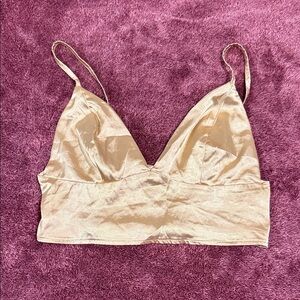 SHEIN Satin Bandeau in Champagne